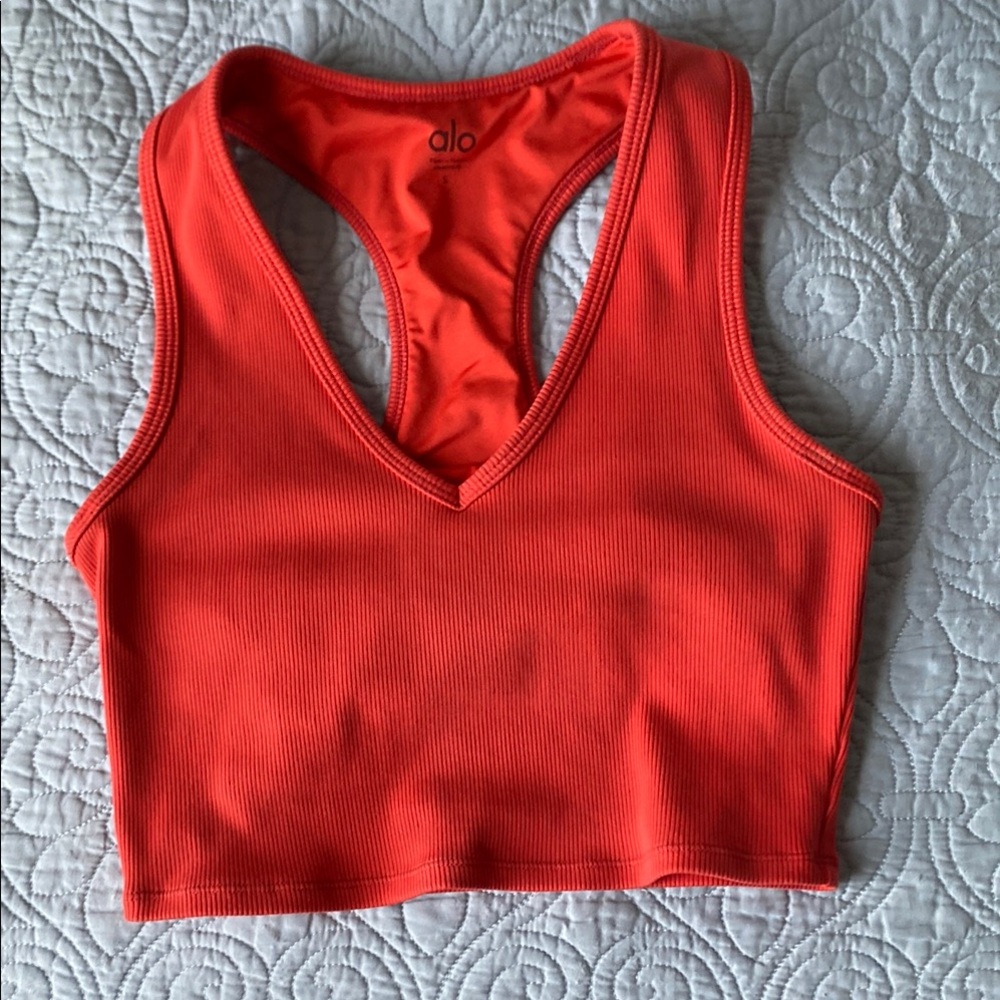 ALO Yoga Fiery Red Crop Top